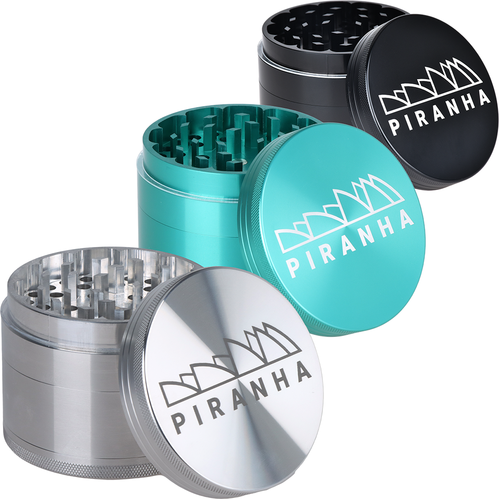 Piranha Aluminum Grinder | 4pc | 3.5" Grinders - Tophatter Daily Deals