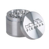 Piranha Aluminum Grinder | 4pc | 3.5" Silver Metal Grinders - Tophatter Daily Deals