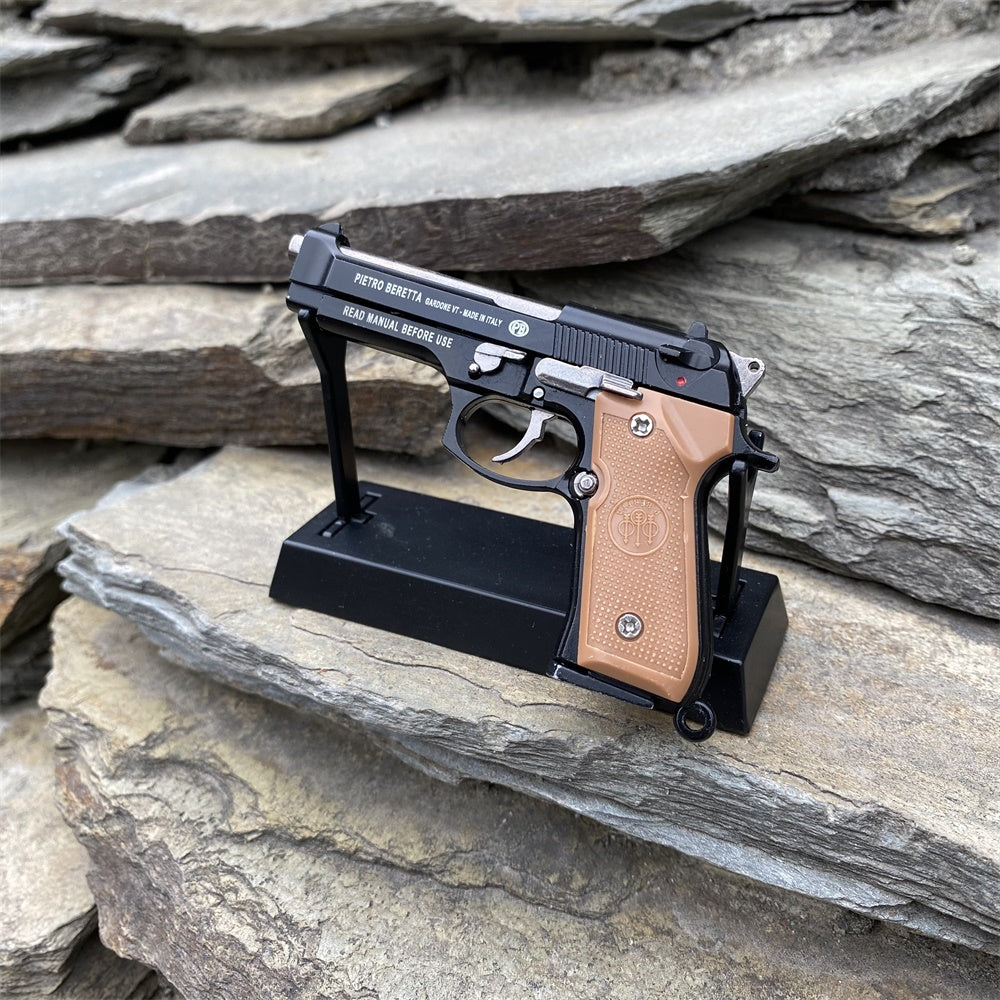 M92F Miniature Metal Pistol 7CM/2.8" With Metal Stand - Tophatter Daily Deals