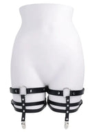 Shadow Garters – Faux Leather Garter Straps with Silver Hardware > Clothes > Hosiery > Garterbelt Sets - Tophatter Daily Deals