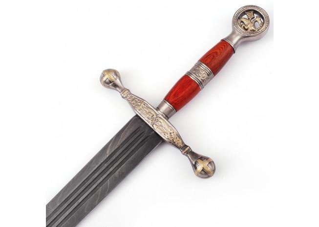 Saint George the Dragon Slayer Damascus Steel Medieval Sword swords - Tophatter Daily Deals