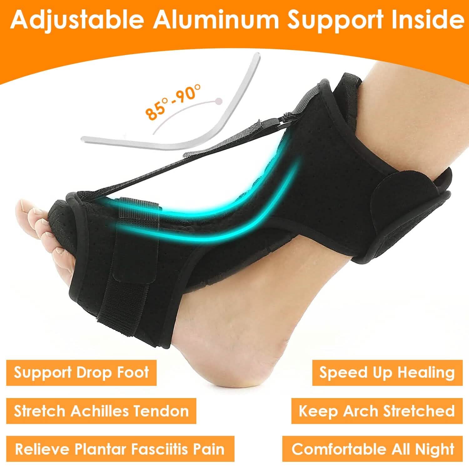 Plantar Fasciitis Night Splint Adjustable Foot Orthotic Brace Health & Wellness - Tophatter Daily Deals