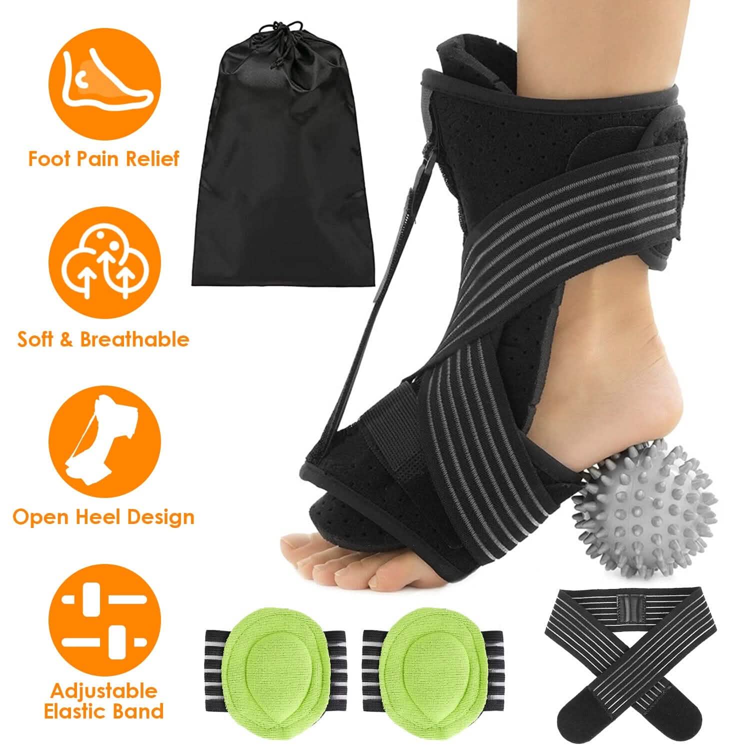 Plantar Fasciitis Night Splint Adjustable Foot Orthotic Brace Health & Wellness - Tophatter Daily Deals