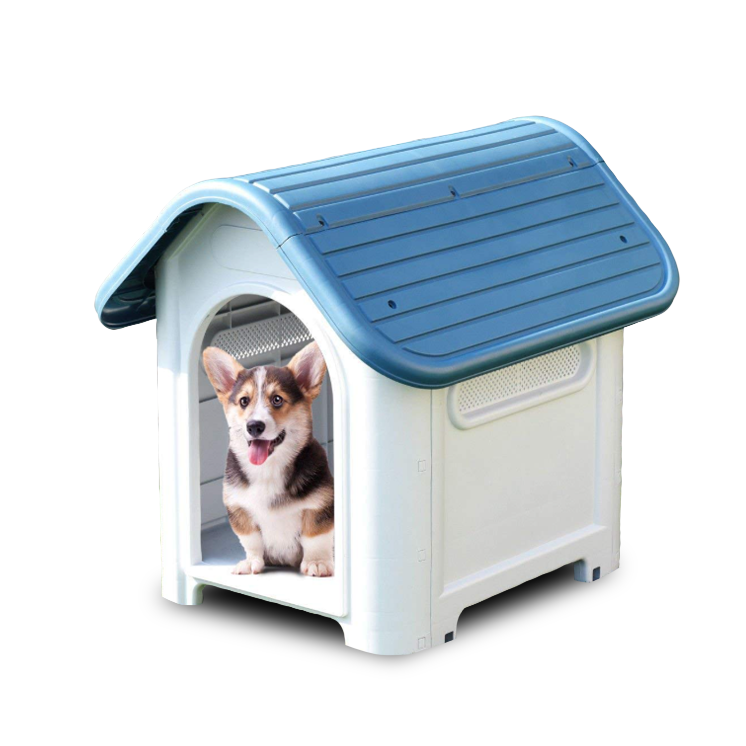 Plastic Dog Kennel – Weatherproof Outdoor Pet House for Small, Medium, and Large Dogs pet - Tophatter Daily Deals