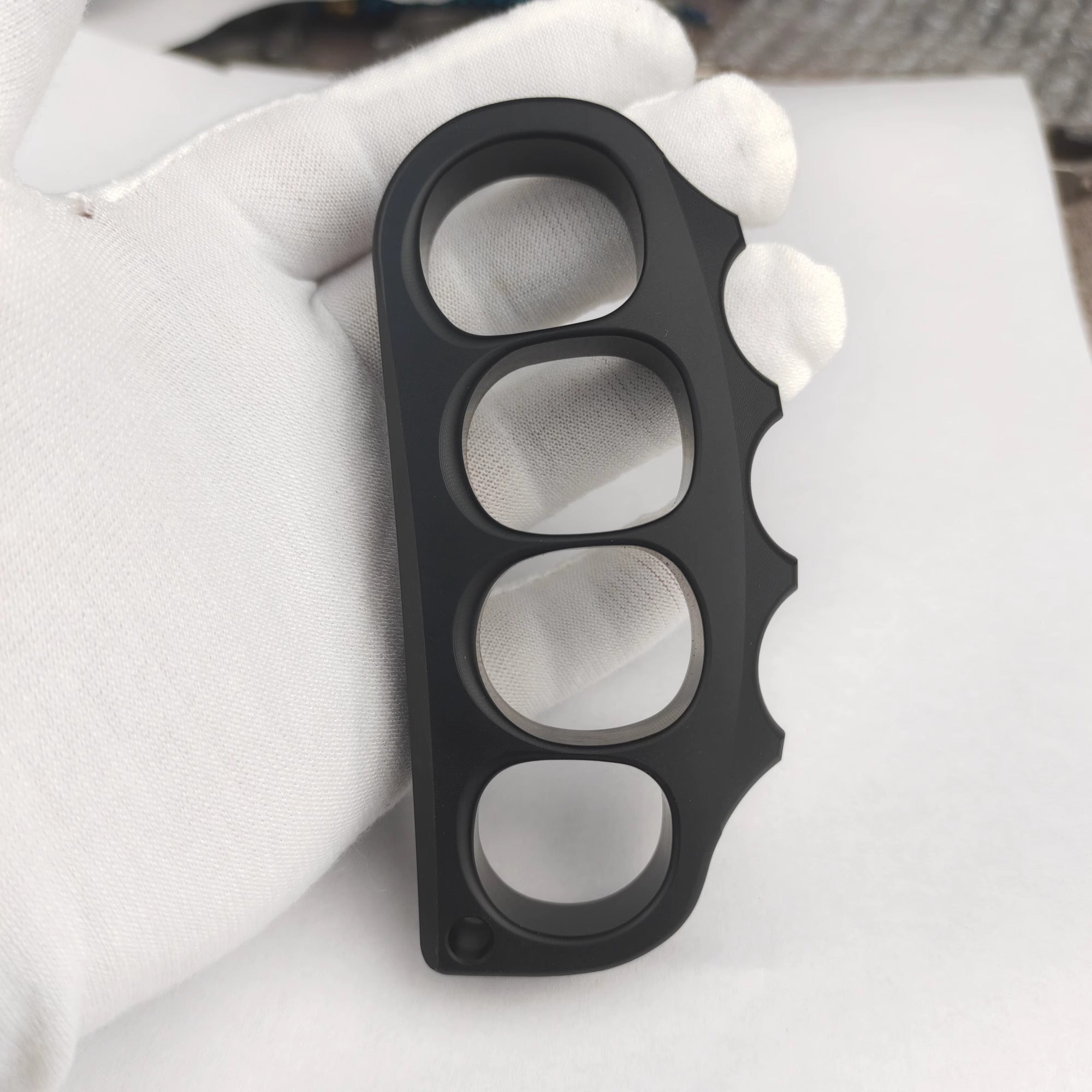 New Pea Pod Full PC Plastic Knuckles Self Defense Black Brass Knuckles - Tophatter Daily Deals