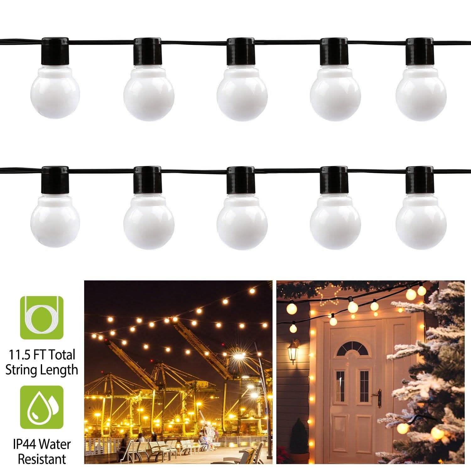 Plug-in Globe String Light Warm White Fairy Light Bulbs String & Fairy Lights - Tophatter Daily Deals