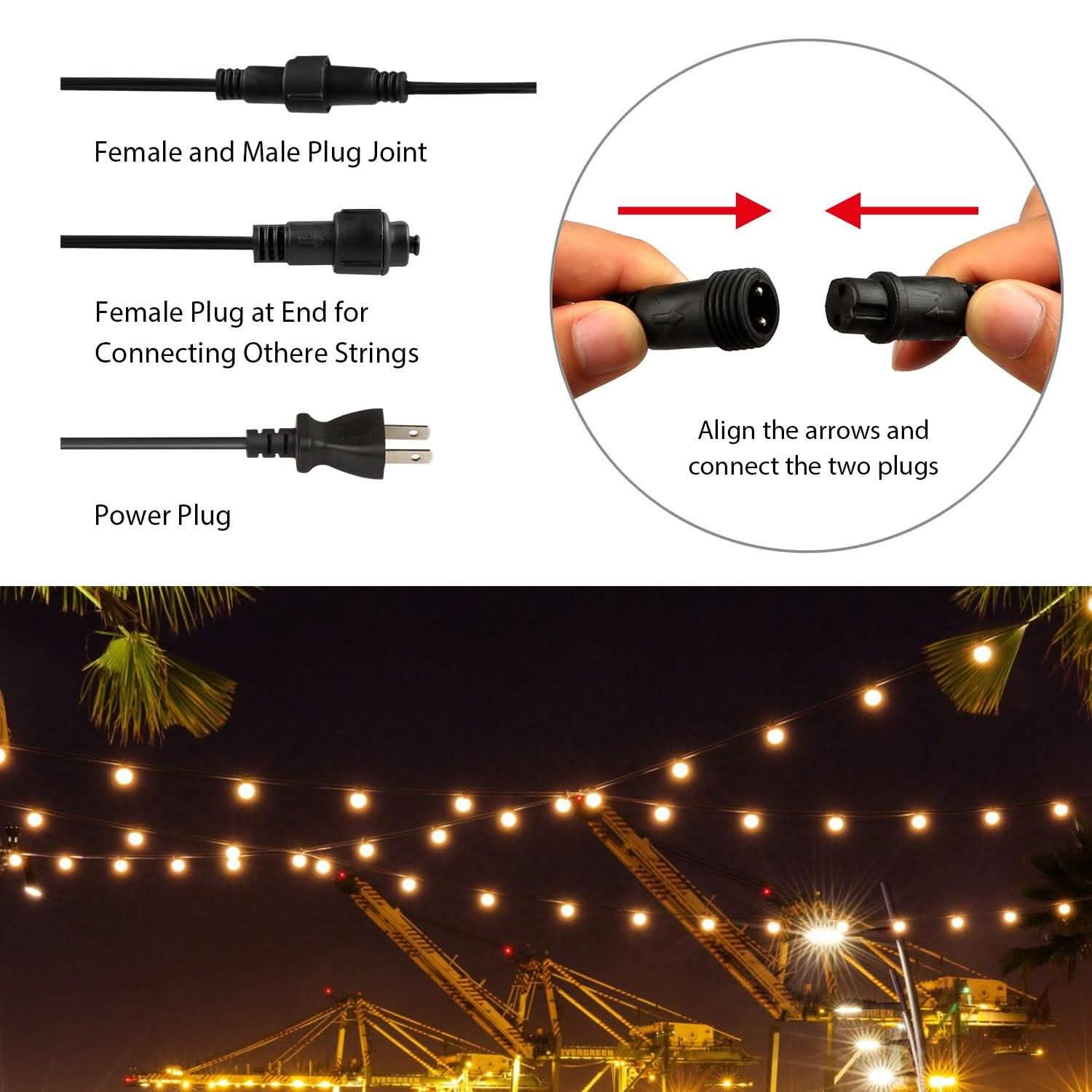 Plug-in Globe String Light Warm White Fairy Light Bulbs String & Fairy Lights - Tophatter Daily Deals