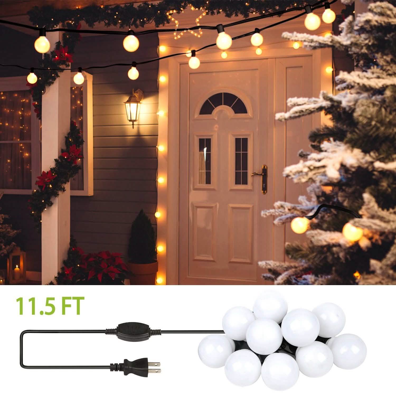 Plug-in Globe String Light Warm White Fairy Light Bulbs String & Fairy Lights - Tophatter Daily Deals