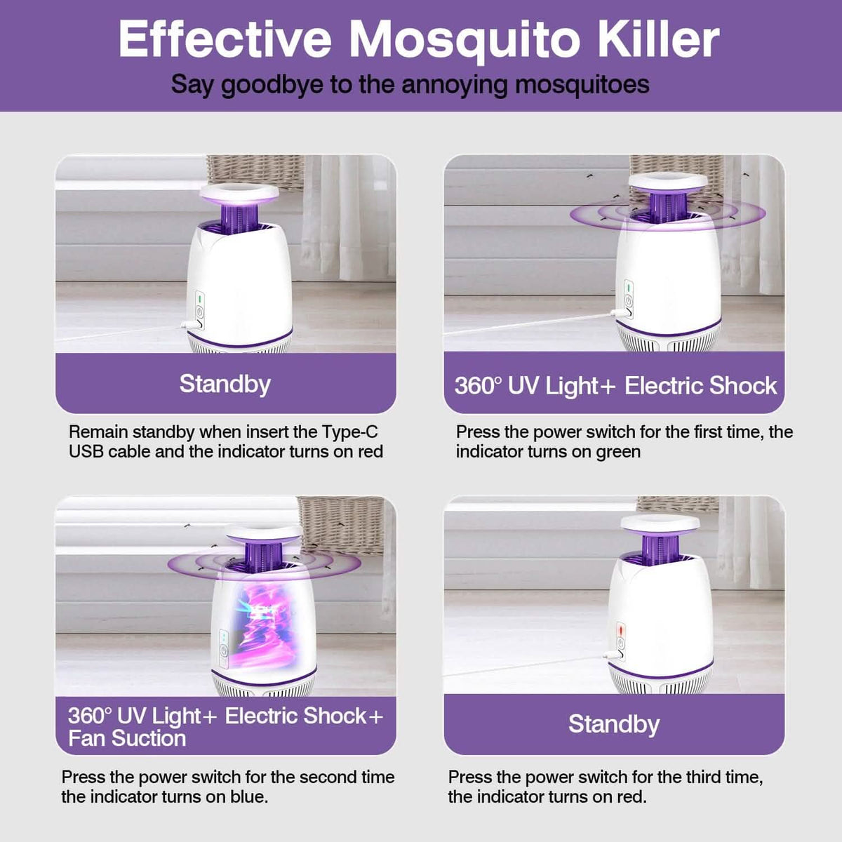 Plug-in Mosquito Zapper Max 10 with 3 Modes Pest Control - Tophatter Daily Deals