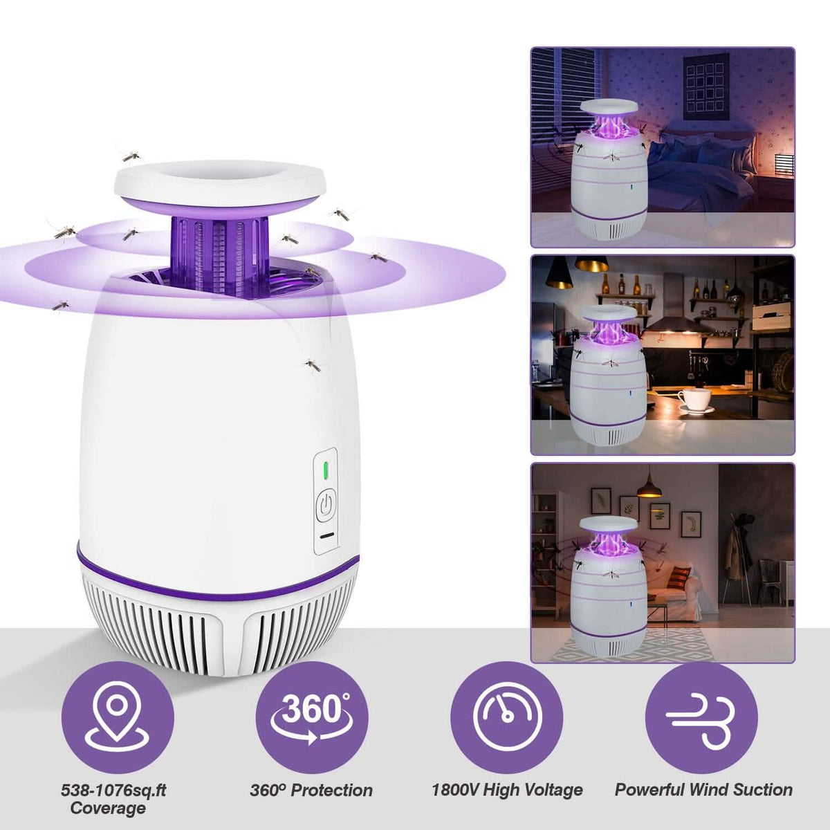 Plug-in Mosquito Zapper Max 10 with 3 Modes Pest Control - Tophatter Daily Deals