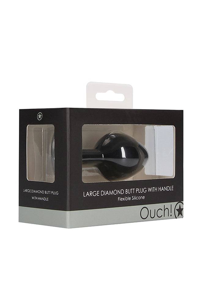 Ouch by Shots Toys - Diamond Butt Plug With Handle - Black - Assorted Sex Toy - Tophatter Daily Deals