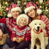 Plush Knitted Christmas Hat Seasonal Decor - Tophatter Daily Deals