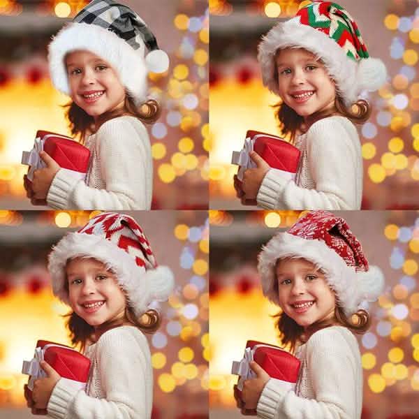 Plush Knitted Christmas Hat Seasonal Decor - Tophatter Daily Deals