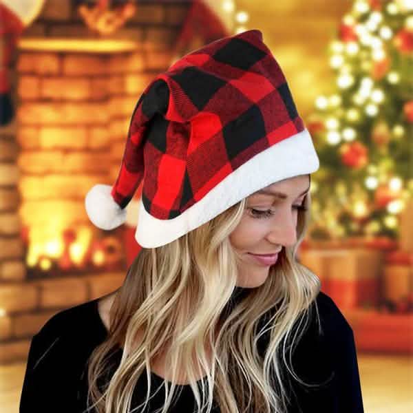 Plush Knitted Christmas Hat Seasonal Decor - Tophatter Daily Deals