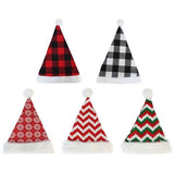 Plush Knitted Christmas Hat Green Stripes Seasonal Decor - Tophatter Daily Deals