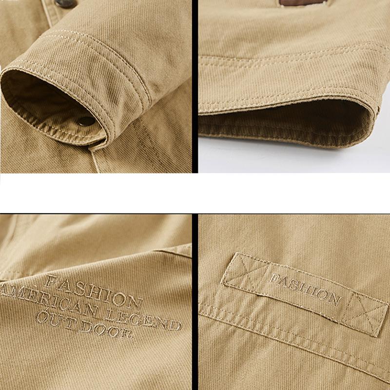Breathable Durable Men's Work Jacket - Shirt Collar, Cotton - Tophatter Daily Deals