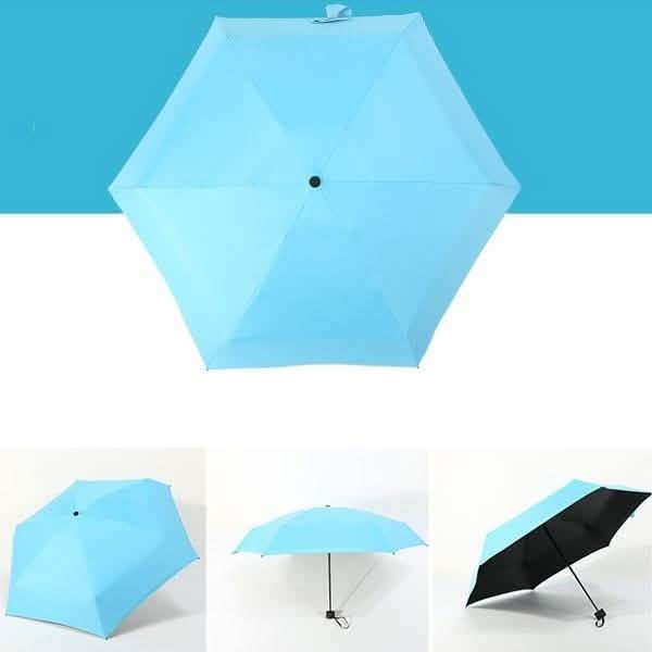 Pocket Folding Umbrella Sky Blue Outdoor Recreation - Tophatter Daily Deals