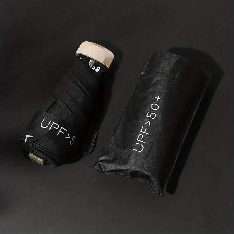 Pocket Windproof UV50 Anti-sunburn Rain Umbrella Black Outdoor Recreation - Tophatter Daily Deals