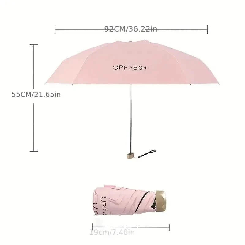 Pocket Windproof UV50 Anti-sunburn Rain Umbrella Outdoor Recreation - Tophatter Daily Deals