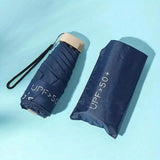 Pocket Windproof UV50 Anti-sunburn Rain Umbrella Dark Blue Outdoor Recreation - Tophatter Daily Deals
