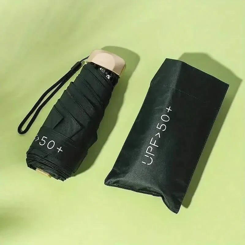 Pocket Windproof UV50 Anti-sunburn Rain Umbrella Dark Green Outdoor Recreation - Tophatter Daily Deals