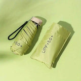 Pocket Windproof UV50 Anti-sunburn Rain Umbrella Light Green Outdoor Recreation - Tophatter Daily Deals