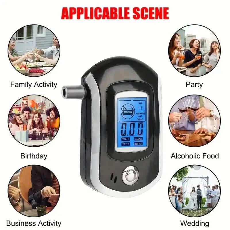 Police-Grade Breathalyzer with LCD Display - AT6000 Alcohol Tester Health & Wellness - Tophatter Daily Deals