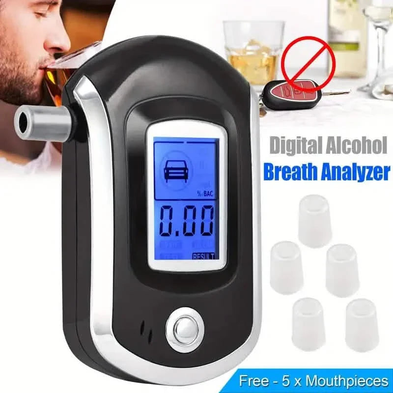 Police-Grade Breathalyzer with LCD Display - AT6000 Alcohol Tester Health & Wellness - Tophatter Daily Deals