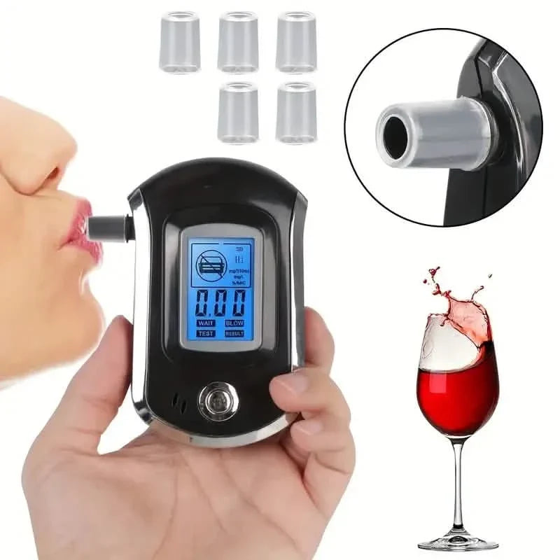 Police-Grade Breathalyzer with LCD Display - AT6000 Alcohol Tester Health & Wellness - Tophatter Daily Deals