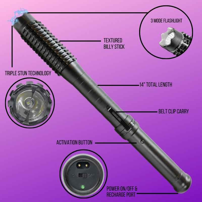 Barbarian Mini 9,000,000 Stun Baton Flashlight Combo Stun Guns - Tophatter Daily Deals