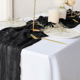 Polyester Crinkle Table Runner Black Furniture & Decor - Tophatter Daily Deals