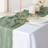 Polyester Crinkle Table Runner Sage Green Furniture & Decor - Tophatter Daily Deals