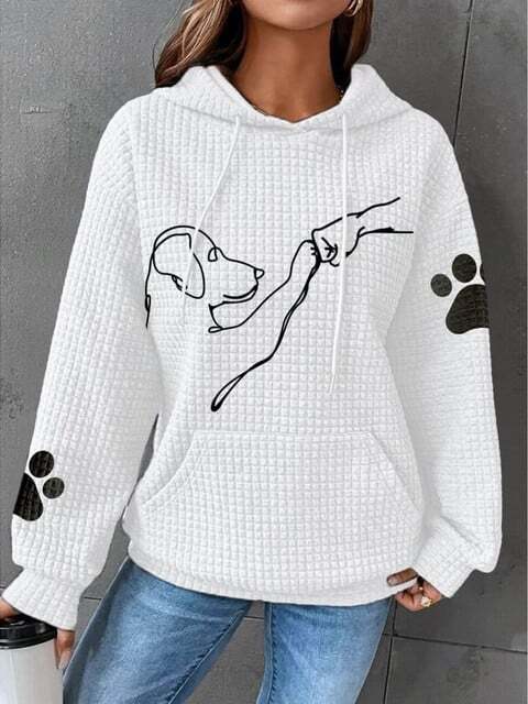 Warm Womens Hoodie - Relaxed Oversized Waffle Knit Casual White - Tophatter Daily Deals