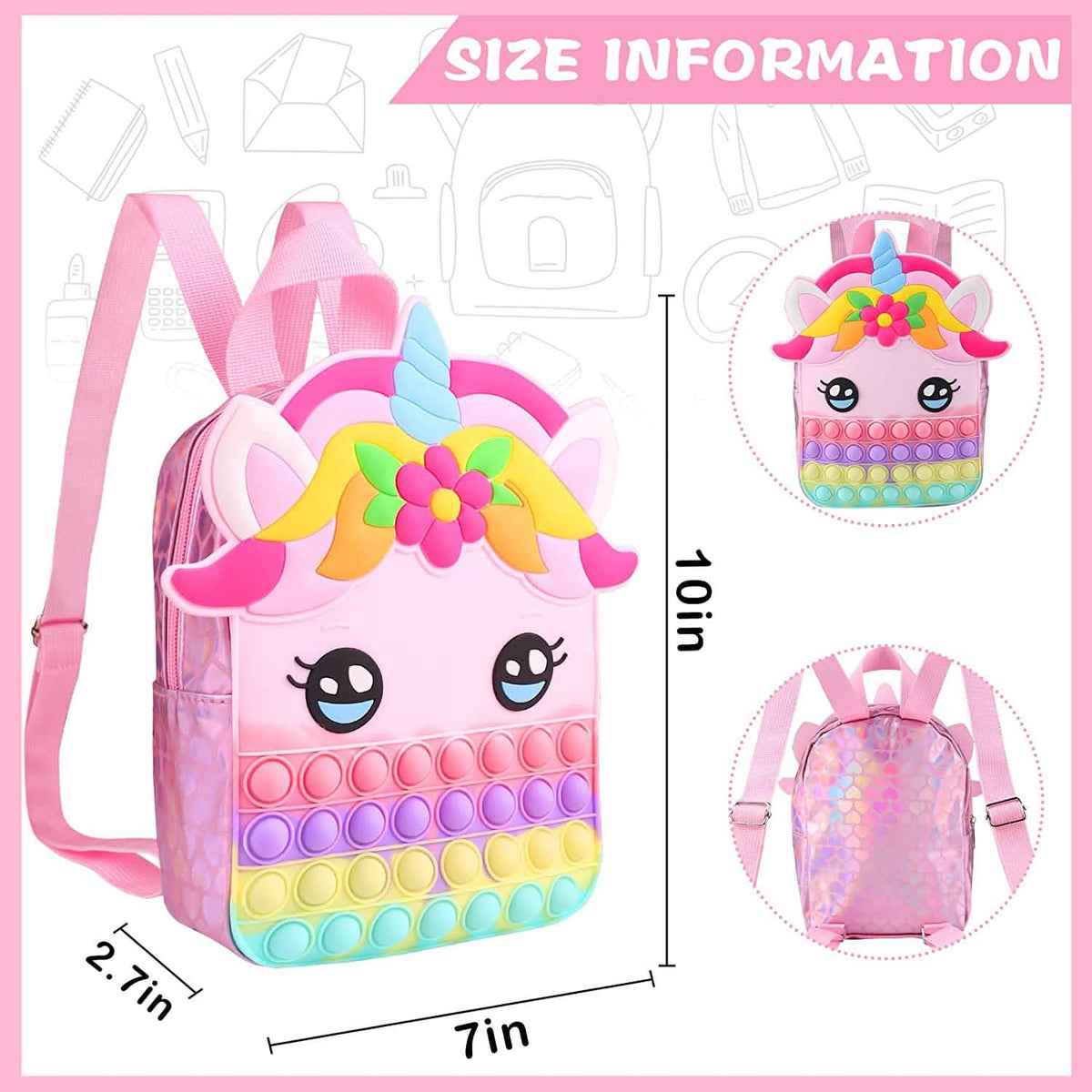 Pop Fidget Unicorn Backpack Toys & Games - Tophatter Daily Deals