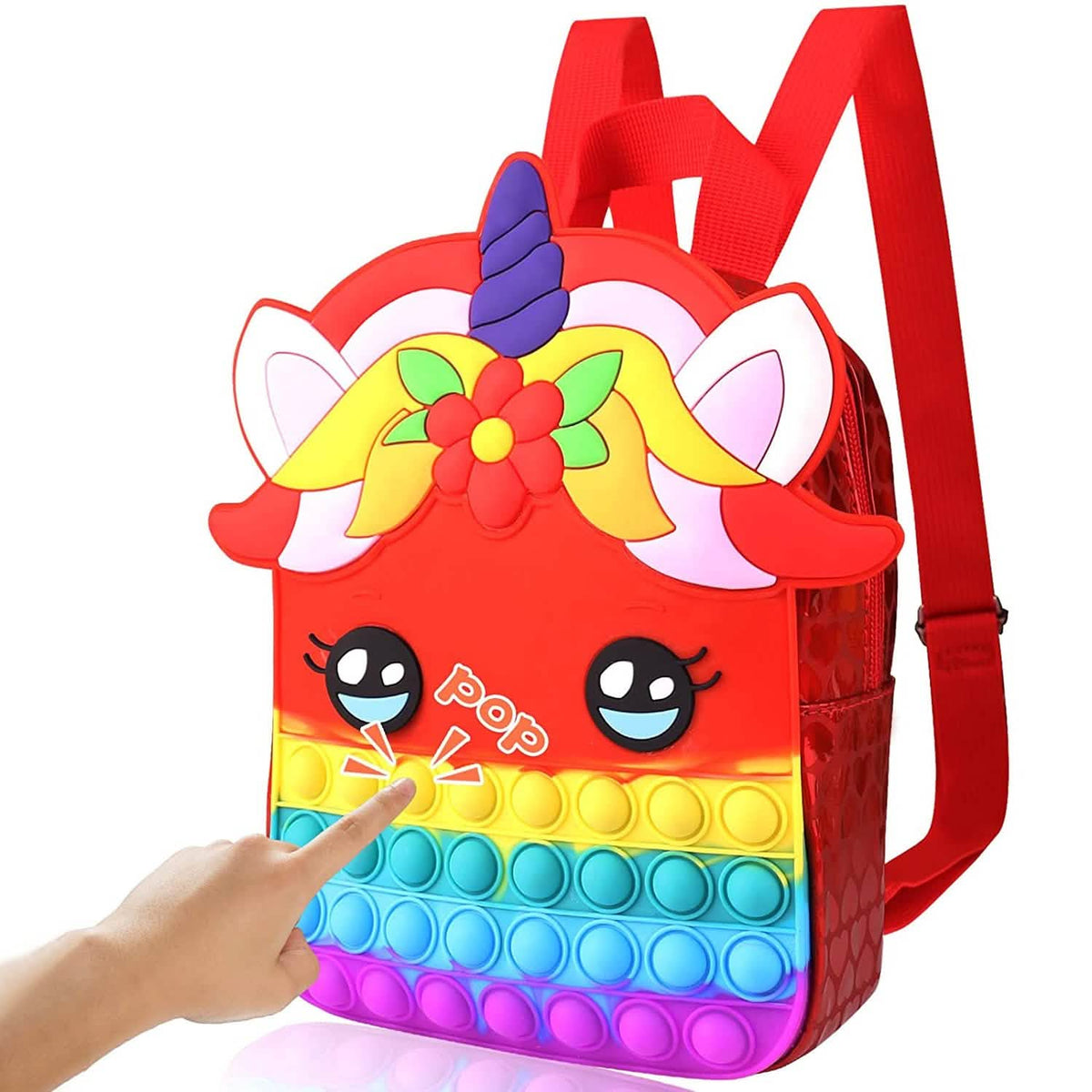 Pop Fidget Unicorn Backpack Red Toys & Games - Tophatter Daily Deals
