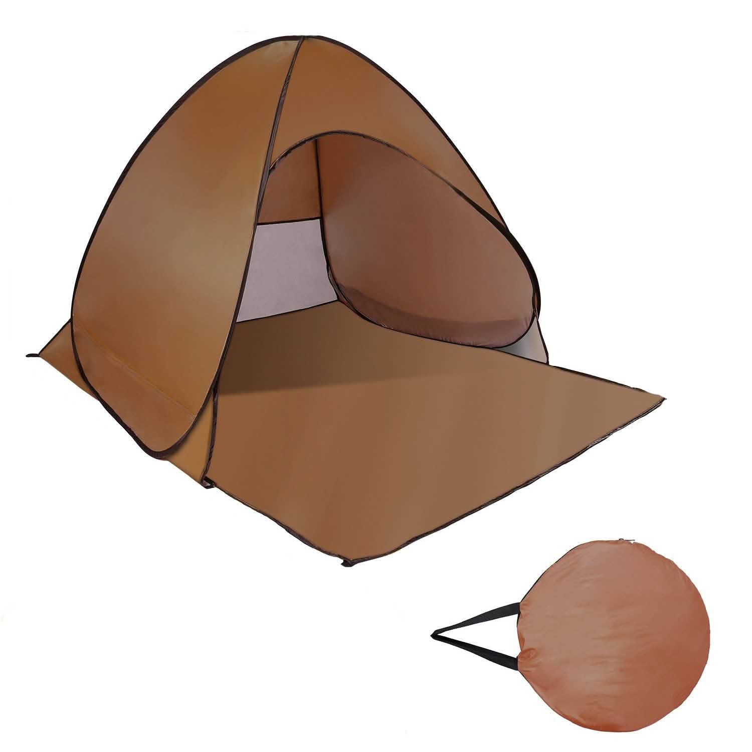 Pop Up Beach Tent Sun Shade Shelter Coffee Outdoor Recreation - Tophatter Daily Deals