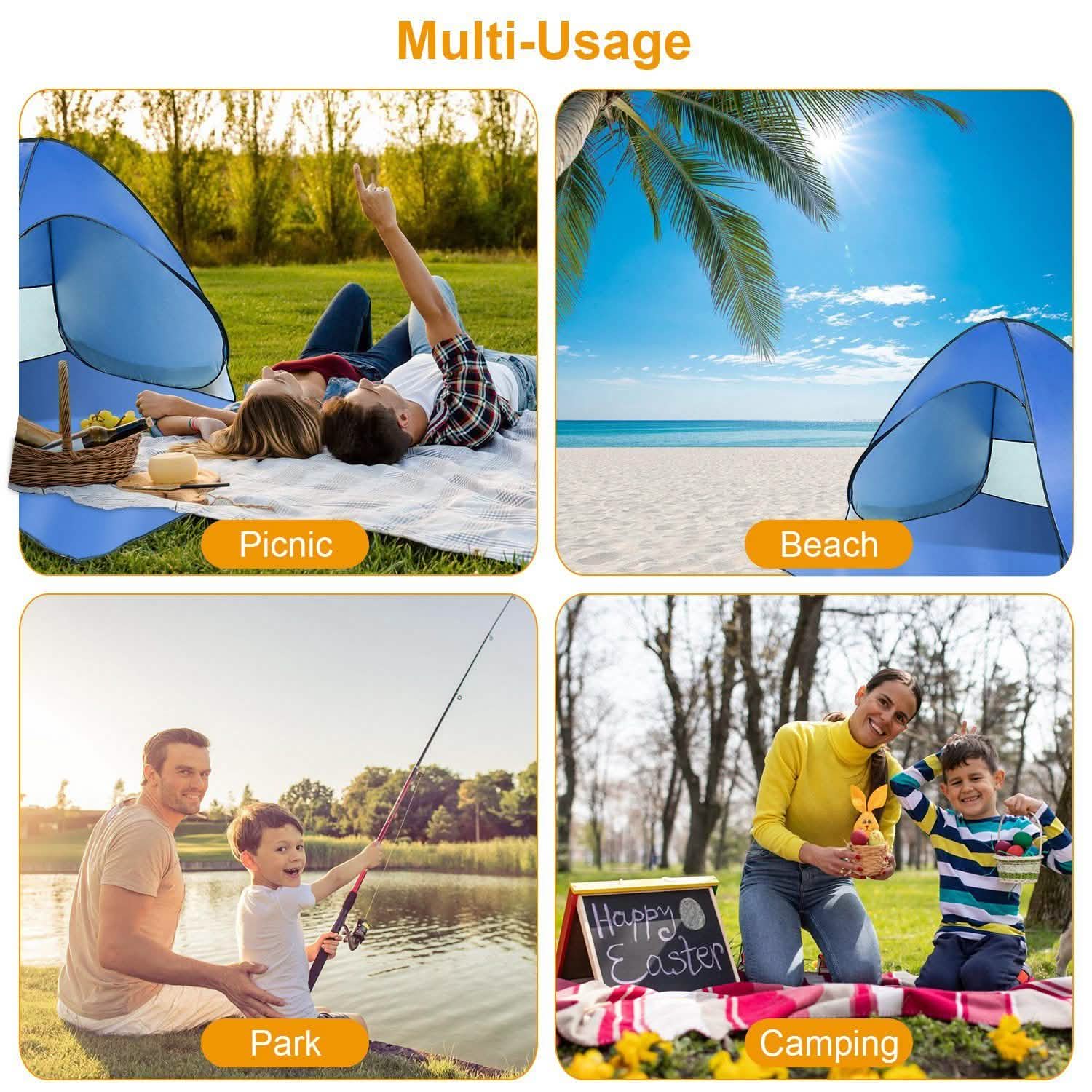 Pop Up Beach Tent Sun Shade Shelter Outdoor Recreation - Tophatter Daily Deals