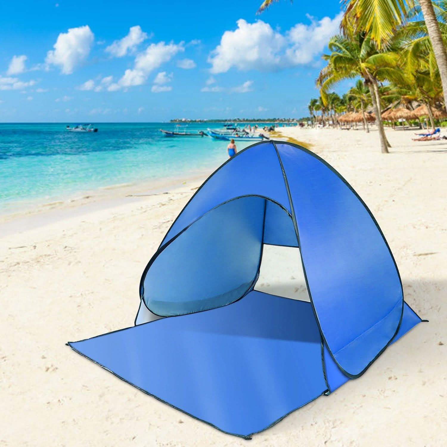 Pop Up Beach Tent Sun Shade Shelter Outdoor Recreation - Tophatter Daily Deals