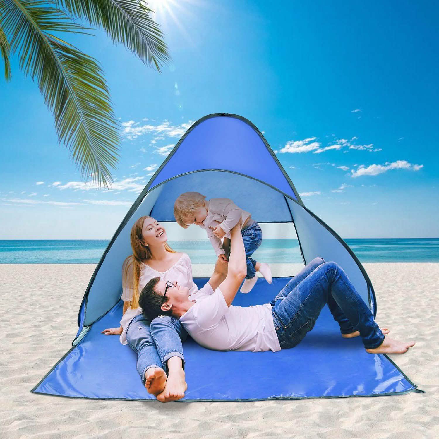 Pop Up Beach Tent Sun Shade Shelter Outdoor Recreation - Tophatter Daily Deals