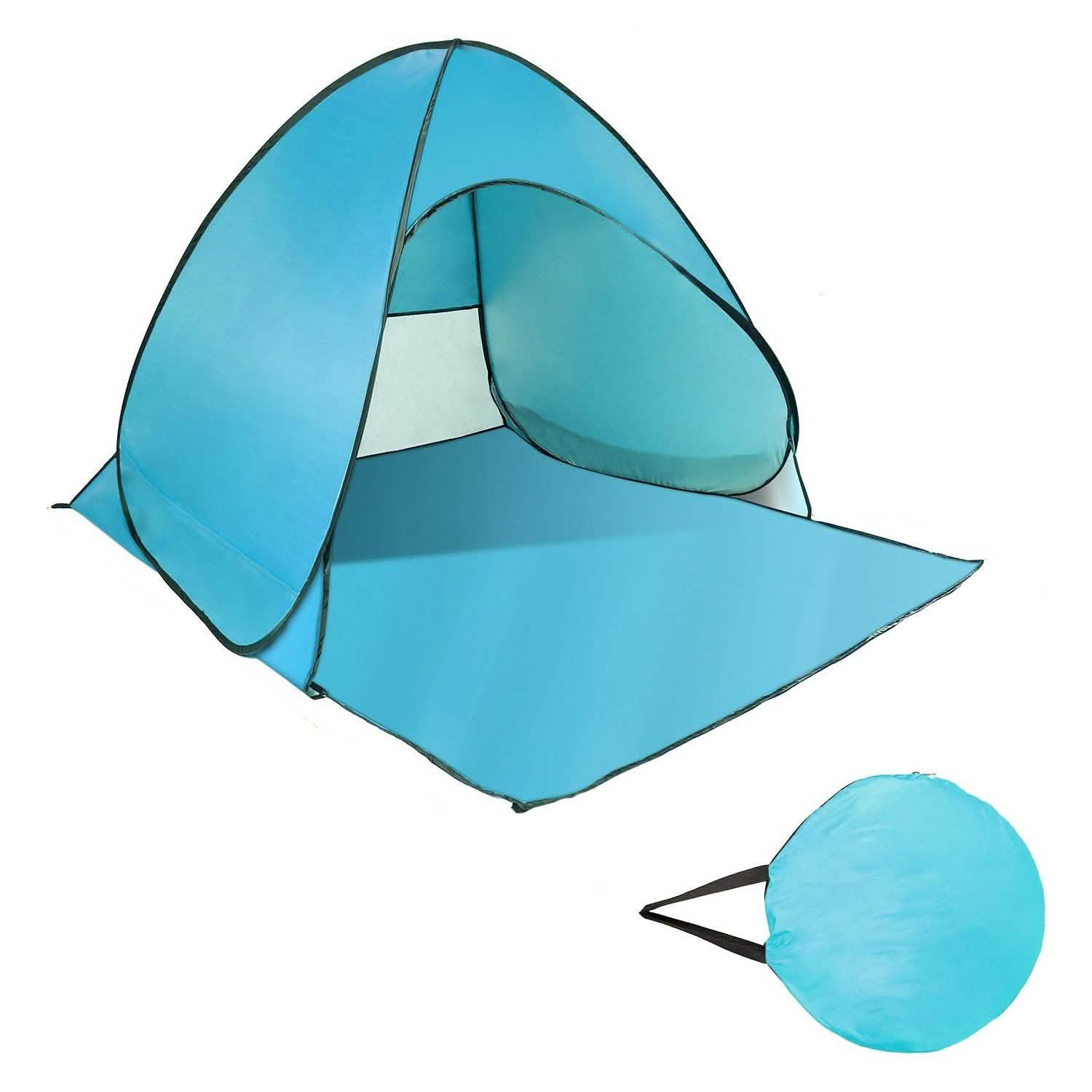 Pop Up Beach Tent Sun Shade Shelter Green Outdoor Recreation - Tophatter Daily Deals