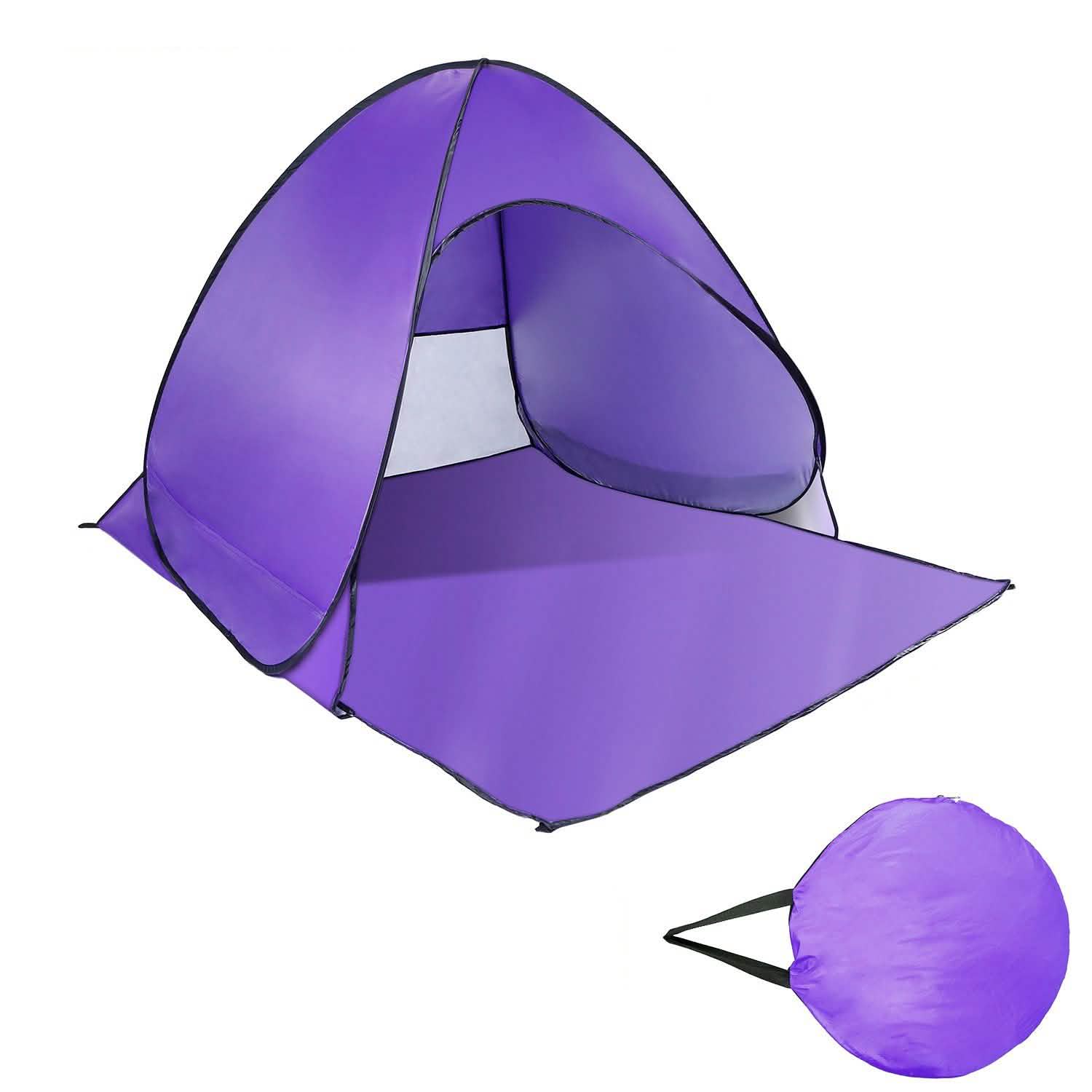 Pop Up Beach Tent Sun Shade Shelter Purple Outdoor Recreation - Tophatter Daily Deals