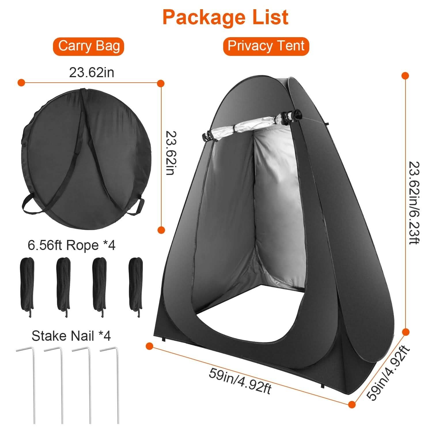 Pop Up Privacy Foldable Tent with Carry Bag Outdoor Recreation - Tophatter Daily Deals