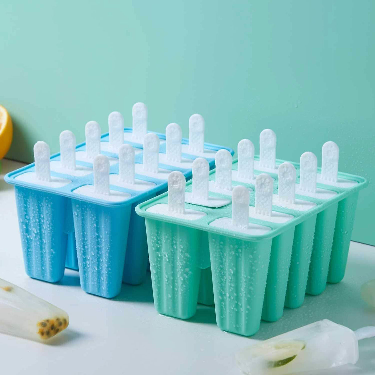 Popsicle Molds Silicone Ice Pop Molds Green 10 Cavities Kitchen Tools & Gadgets - Tophatter Daily Deals