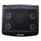 Portable 5 Fans Cooling Pad LED Light Radiator Cooling Pad - Tophatter Daily Deals