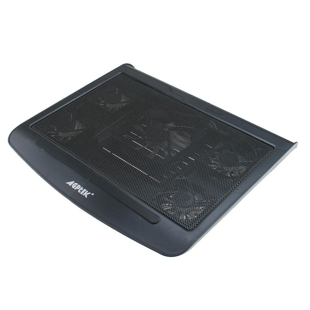 Portable 5 Fans Cooling Pad LED Light Radiator Cooling Pad - Tophatter Daily Deals