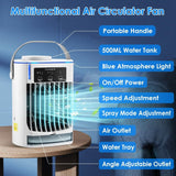 Portable Air Conditioner Fan Evaporative Humidifier 3 Speed Spray Household Appliances - Tophatter Daily Deals