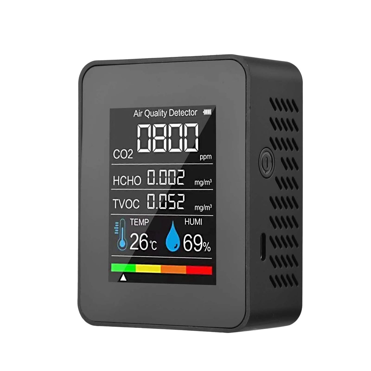 Portable Air Quality Monitor Black Health & Wellness - Tophatter Daily Deals