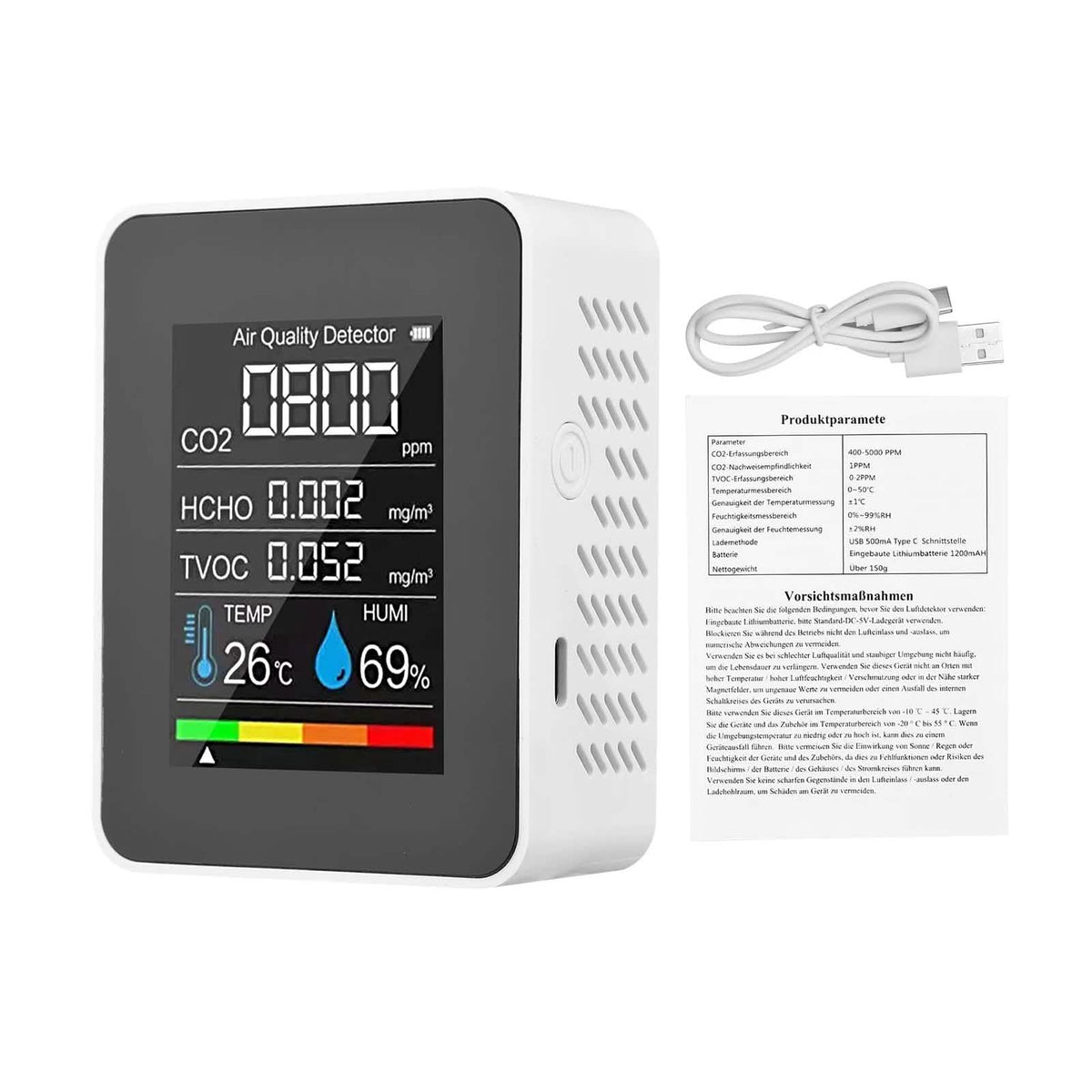 Portable Air Quality Monitor Health & Wellness - Tophatter Daily Deals