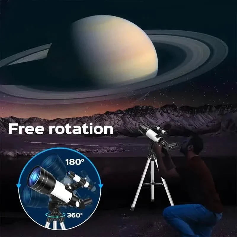 Portable Astronomical 150X Telescope 70mm Aperture Telescope Monocular With Tripod Outdoor Recreation - Tophatter Daily Deals