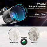 Portable Astronomical 150X Telescope 70mm Aperture Telescope Monocular With Tripod Outdoor Recreation - Tophatter Daily Deals